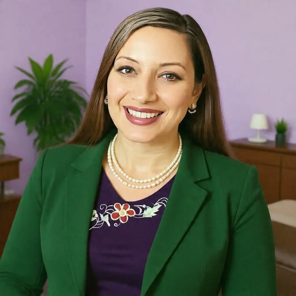 Doella, smiling, in her treatment room